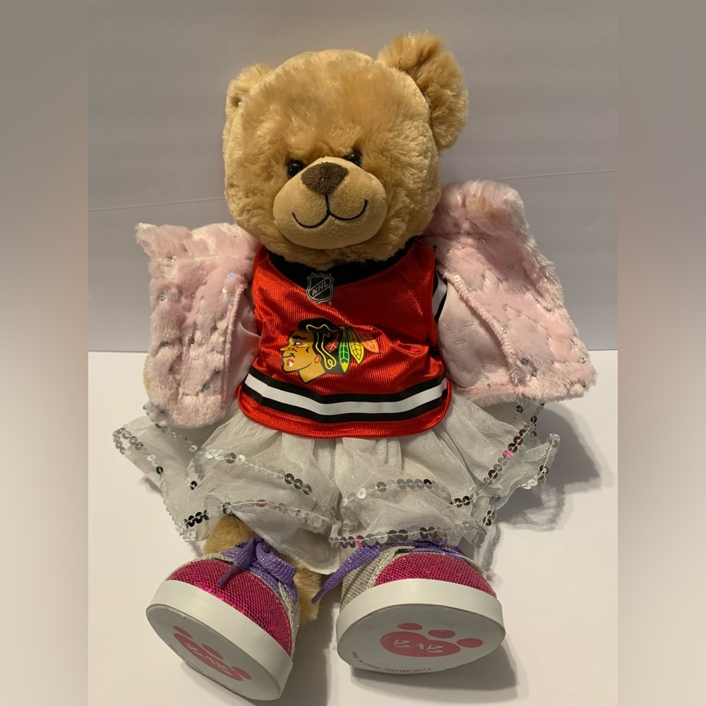 Build-A-Bear Chicago Blackhawks Bear in Red and White Outfit